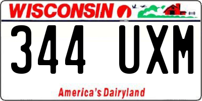 WI license plate 344UXM
