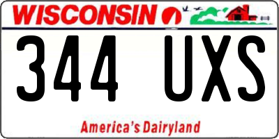 WI license plate 344UXS