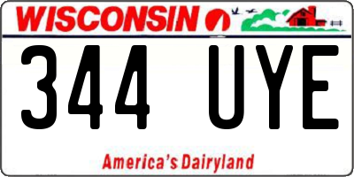 WI license plate 344UYE