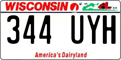 WI license plate 344UYH