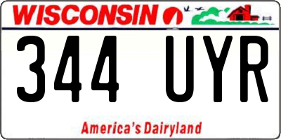 WI license plate 344UYR