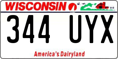 WI license plate 344UYX