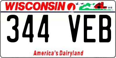 WI license plate 344VEB