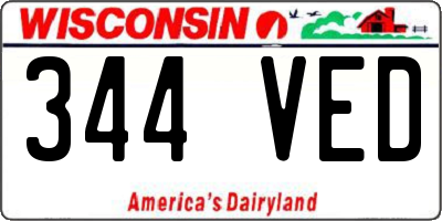 WI license plate 344VED