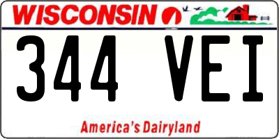 WI license plate 344VEI