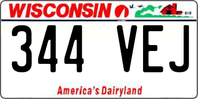 WI license plate 344VEJ