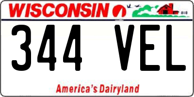 WI license plate 344VEL