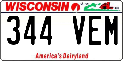 WI license plate 344VEM