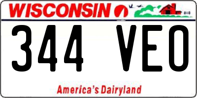 WI license plate 344VEO