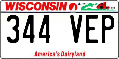 WI license plate 344VEP