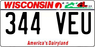 WI license plate 344VEU