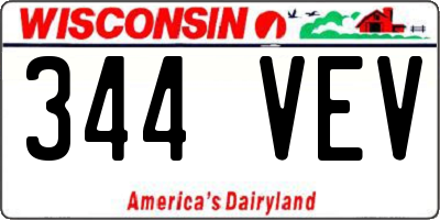 WI license plate 344VEV