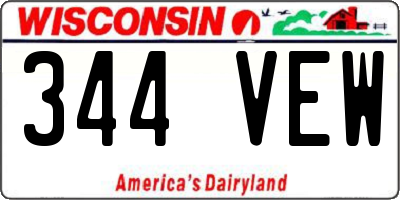 WI license plate 344VEW