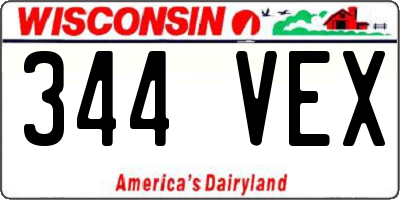 WI license plate 344VEX