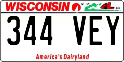 WI license plate 344VEY