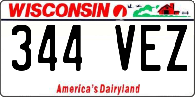 WI license plate 344VEZ