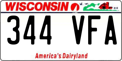 WI license plate 344VFA