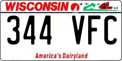 WI license plate 344VFC