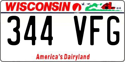 WI license plate 344VFG