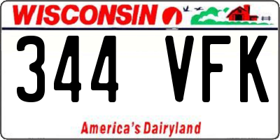 WI license plate 344VFK
