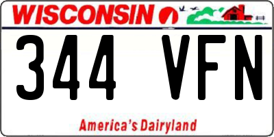 WI license plate 344VFN