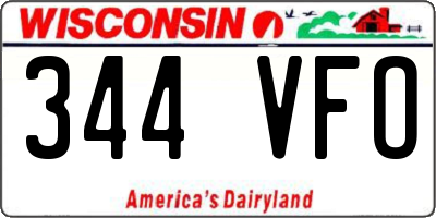 WI license plate 344VFO