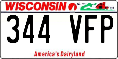 WI license plate 344VFP