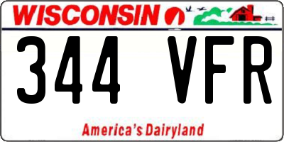 WI license plate 344VFR
