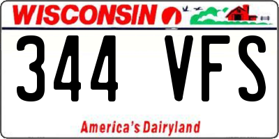 WI license plate 344VFS