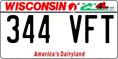 WI license plate 344VFT