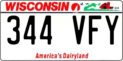 WI license plate 344VFY