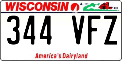 WI license plate 344VFZ