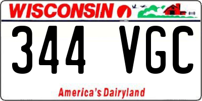 WI license plate 344VGC
