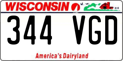 WI license plate 344VGD