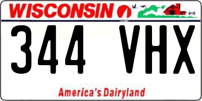 WI license plate 344VHX
