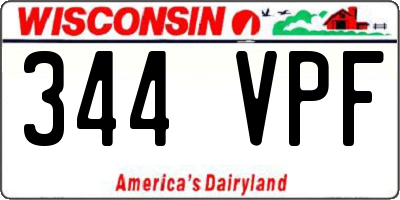 WI license plate 344VPF