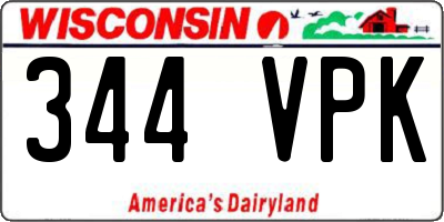 WI license plate 344VPK