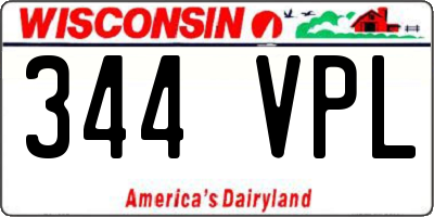 WI license plate 344VPL