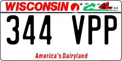 WI license plate 344VPP