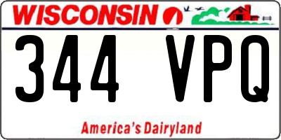 WI license plate 344VPQ
