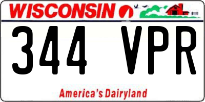 WI license plate 344VPR