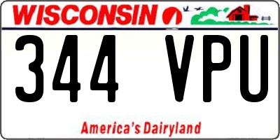 WI license plate 344VPU