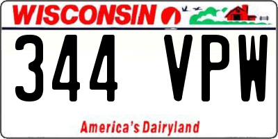 WI license plate 344VPW