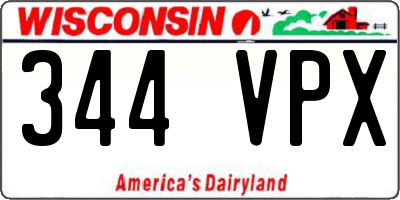 WI license plate 344VPX