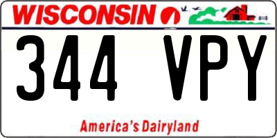 WI license plate 344VPY