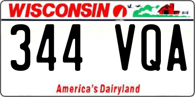 WI license plate 344VQA