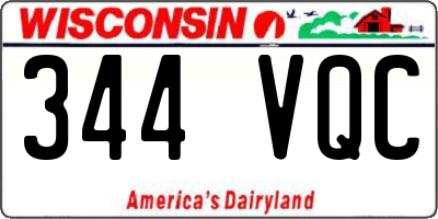 WI license plate 344VQC