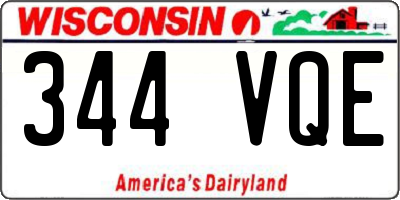 WI license plate 344VQE