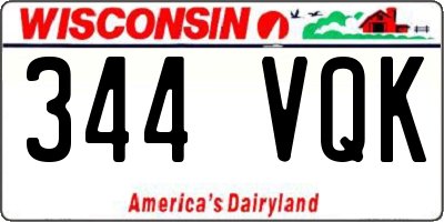 WI license plate 344VQK