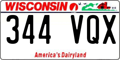 WI license plate 344VQX